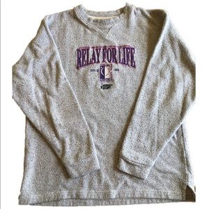 Vintage Relay for Life Embroidered Gray Sweatshirt